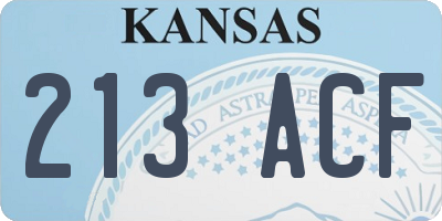 KS license plate 213ACF