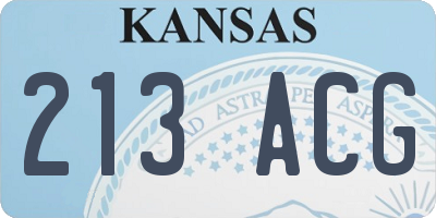 KS license plate 213ACG