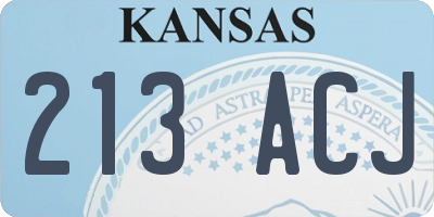 KS license plate 213ACJ