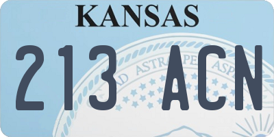 KS license plate 213ACN