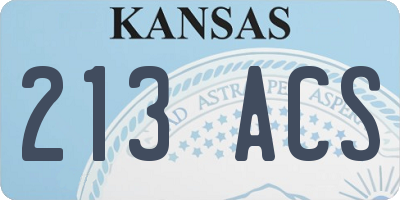KS license plate 213ACS