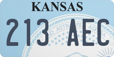 KS license plate 213AEC