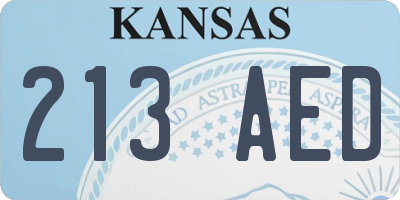 KS license plate 213AED