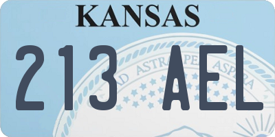 KS license plate 213AEL