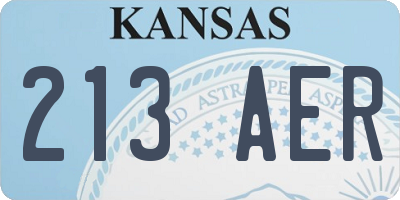 KS license plate 213AER
