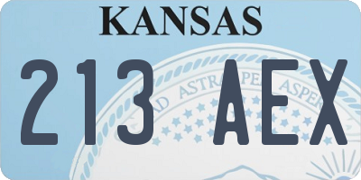 KS license plate 213AEX