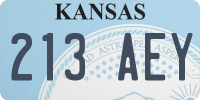 KS license plate 213AEY