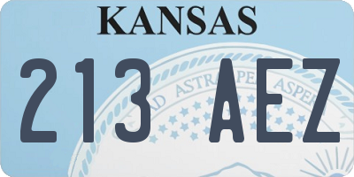 KS license plate 213AEZ