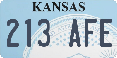 KS license plate 213AFE