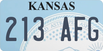 KS license plate 213AFG