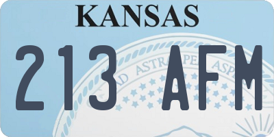 KS license plate 213AFM