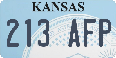 KS license plate 213AFP