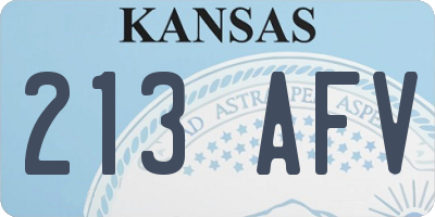 KS license plate 213AFV