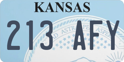 KS license plate 213AFY