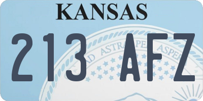 KS license plate 213AFZ