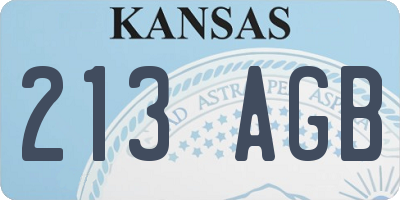 KS license plate 213AGB