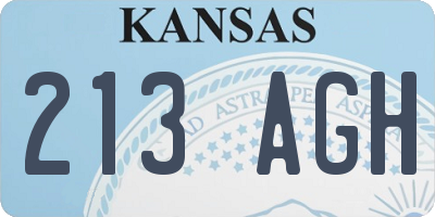 KS license plate 213AGH