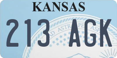 KS license plate 213AGK