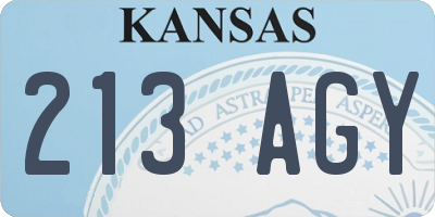 KS license plate 213AGY