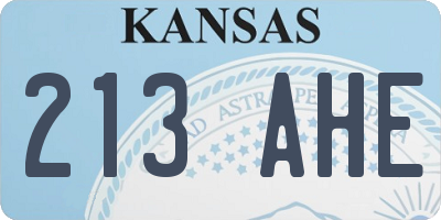 KS license plate 213AHE