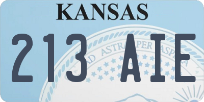 KS license plate 213AIE