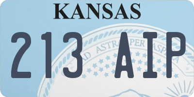 KS license plate 213AIP