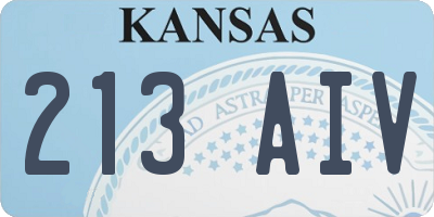 KS license plate 213AIV