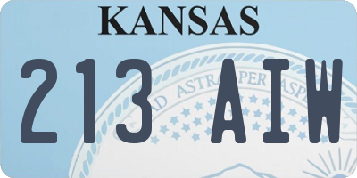 KS license plate 213AIW