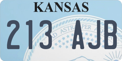 KS license plate 213AJB