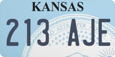 KS license plate 213AJE