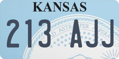KS license plate 213AJJ