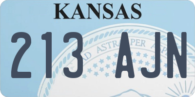 KS license plate 213AJN