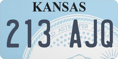 KS license plate 213AJQ