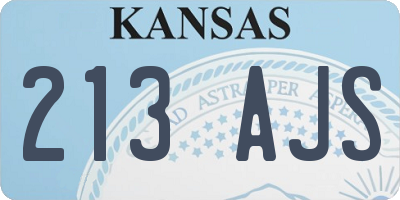 KS license plate 213AJS