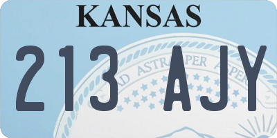 KS license plate 213AJY