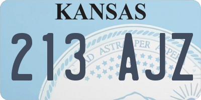 KS license plate 213AJZ