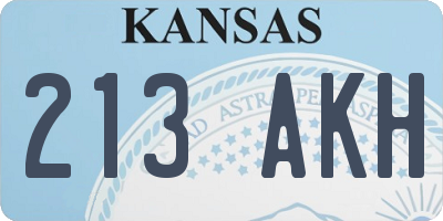 KS license plate 213AKH
