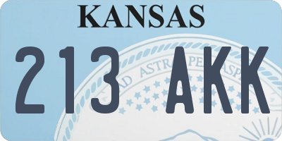 KS license plate 213AKK