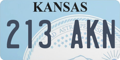 KS license plate 213AKN