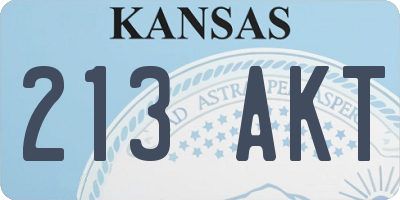 KS license plate 213AKT
