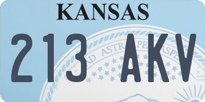 KS license plate 213AKV