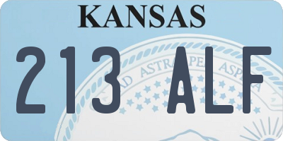 KS license plate 213ALF