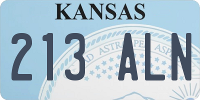 KS license plate 213ALN