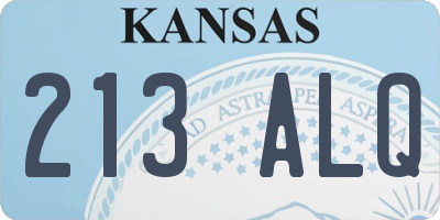 KS license plate 213ALQ