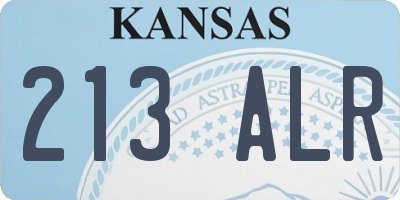 KS license plate 213ALR