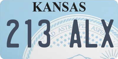 KS license plate 213ALX
