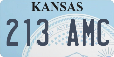 KS license plate 213AMC