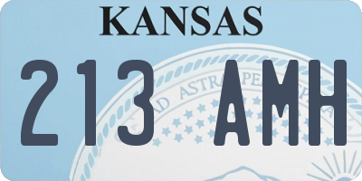KS license plate 213AMH
