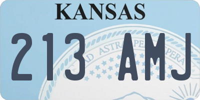 KS license plate 213AMJ