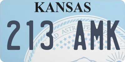 KS license plate 213AMK